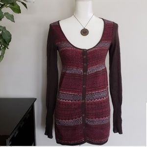 Free People Long Button Front Cardigan Sweater